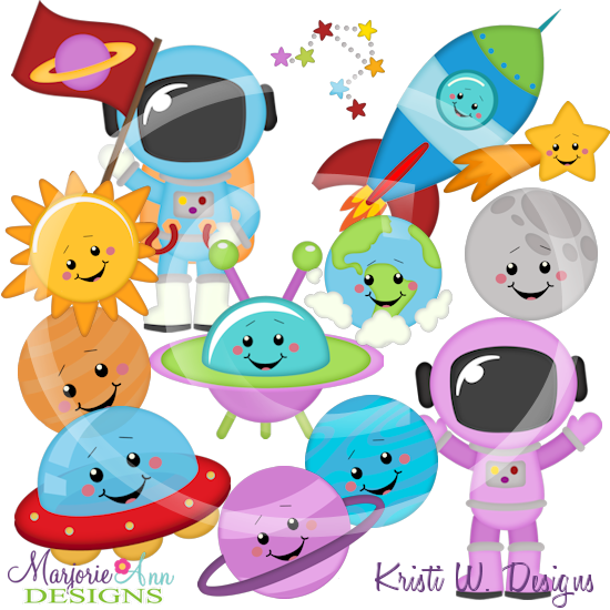 Space Friends SVG Cutting Files Includes Clipart - Click Image to Close